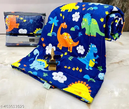 Soft cotton blend single bed comforter (60x90), plush microfiber, all-weather & reversible, durable machine stitching