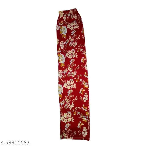 Synthetic polyester maxi pajama set (4 lower pieces), soft and breathable, women's sleepwear from India