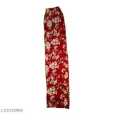 Synthetic polyester maxi pajama set (4 lower pieces), soft and breathable, women's sleepwear from India