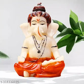 Meditating Lord Ganesha Idol (19H x 13L x 10W CM), poly resin, modern home decorative showpiece, perfect for pooja room, office, or marriage gift