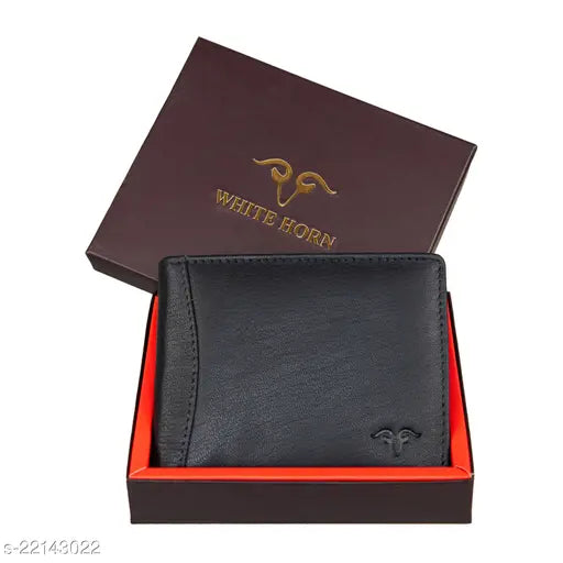 Leather trendy wallet, solid net free size (12cm x 9cm), made in India