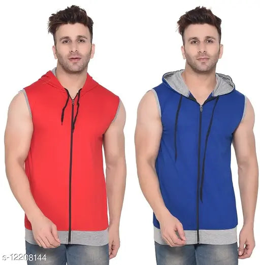 Solid navy blue sleeveless Geum men's t-shirt, India-made fashion essential for casual wear