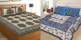 White cotton bedsheet combo from India, soft and breathable for a comfortable night's sleep