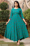 Rayon floral printed women's kurti, three-quarter sleeves. Ideal for maternity and feeding, perfect for every occasion on Indian ecommerce platform Gillkart