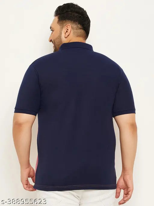 Indian cotton blend colorblocked t-shirt with short sleeves and brand logo on chest