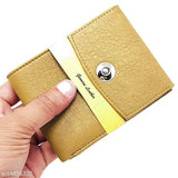 Leather wallet for men, beige PU leather gents purse with magnet lock, 2 compartments, free size (11x9 cm), India-made accessory