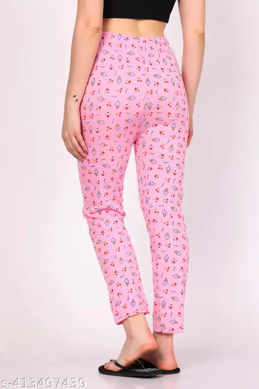 Cotton maxi pyjamas, printed CHILL CHIK for women (XXL), made in India