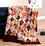 Geometric printed fleece single blanket, soft & warm, ideal for mild winter, made in India