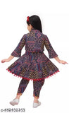 Rayon dhuti kurti set for girls with printed top and bottom, Indian ethnic wear in multiple sizes from newborn to 12 years
