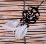 Vibrant white Dream Catcher, handmade for car hanging, featuring sacred hoops and natural fibers