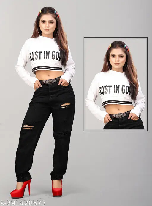 Viscose long-sleeved printed top, latest stylish fashion from India (size XS - XL)