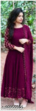 Embroidered Georgette gown with net dupatta (India), three-quarter sleeves, women's formal wear for parties, weddings, and daily use
