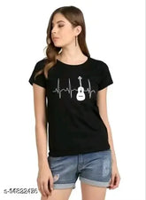 Cotton short-sleeved Urbane Fashionable women's t-shirt with printed design, stylish Indian apparel for ladies (S-XXL)