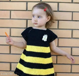 Colorblocked wool kids frock, short sleeves, 0-6 months, trendy woolen dress from India