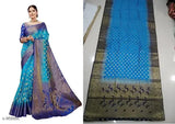 Trendy Banarasi silk printed saree, vibrant Indian fashion wear for women