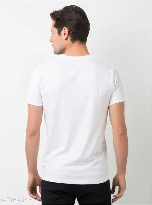 Stylish men's polyester short-sleeve t-shirt with printed design. Blue color, M size (chest 38in, length 28in)