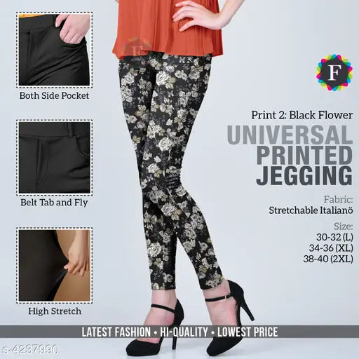 Dark wash universal jegging in size L, made from durable cotton twill, perfect fit for everyday casual wear