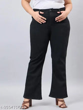 Black plus size boot cut jeans, women's cotton net stretchable high rise from Style Quotient