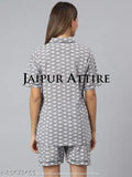 Cotton Cambric printed nightsuit, Jaipur Attire women's size S-XL for comfortable sleepwear, Indian origin