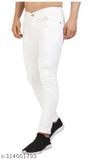 Plain white denim jeans for men, size 28/30/32, made in India