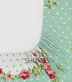 Green premium soft cotton elastic fitted double bedsheet with two pillow covers, 72x78x8 inches, ideal for summer
