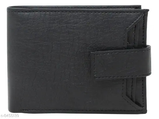 Leather textured wallet, Seetu Black Attractive Design for Men - Free size, Made in India