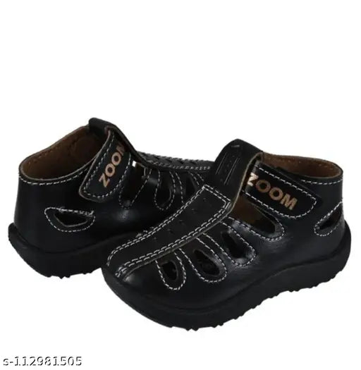 Brown leather and PVC Belgian Beauty Kids sandals for outdoor use, ideal for babies from 6 months to 5 years