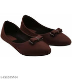 Brown suede ballerinas, stylish for women's bellies, slip-on design - Laxmi Trace (India)