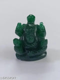 Green Quartz Crystal Ganesh Idol, Indian handcrafted 16mm x 30mm x 20mm Ganpati statue