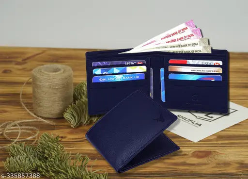 Genuine leather gift hamper for men, featuring RFID-protected BuffHide wallet combo with 2 compartments and solid pattern. Free size, 11cm x 9cm. Leather accessory perfect for modern gentlemen. Made in India