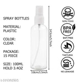 Clear refillable mini spritzer spray bottles (5 pack, white) - perfect for travel-sized cleaning solutions or perfume liquids