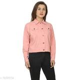 Cotton Fancy Fashionista women's jacket, solid pattern, long sleeves, sizes S-XL