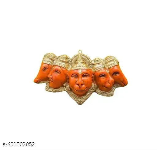 Indian Polyresin Panchmukhi Hanuman Ji Statue (18x11x5cm) - Durable figurine for pooja, fostering spiritual connection and serene environment