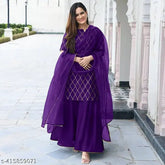 Diwali2024 Special Rayon Foil Printed Kurta Set with Sharara and Dupatta, Purple festival wear for women, premium collection from India