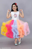Colorblocked net sleeveless kids' party dress, Indian festive wear for 2-3 to 9-10 years