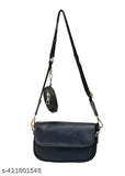 Solid synthetic slingbag for women, free size with 1 compartment, made in India