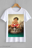 Busimax Hanuman Shiv Round Neck Sublimation Polyester T-shirts, white, casual fit for men, women, boys & girls, printed design