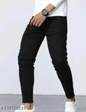 Black denim jeans, fashionable size 28, 30, or 32 from India