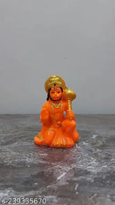 Gold polyresin Hanuman Murti Bajrangbali decorative statue, 4cm x 5cm x 5cm, spiritual home decor or office showpiece