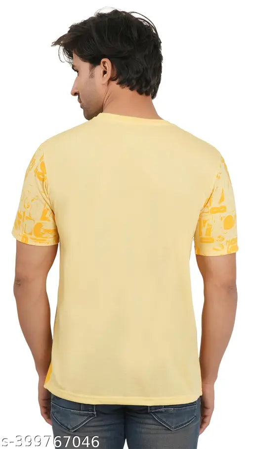Cotton blend Shaun Men T-shirt, printed pattern, short sleeves, trendy Indian fashion