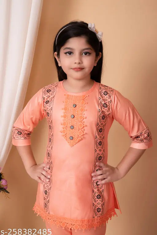 Sky Blue Girls Cotton Printed Kurta & Palazzo Set Combo, size 6-12 months - festive party wear for kids