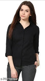 Rayon long-sleeved classic solid women's shirt, India-made