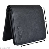 Faux-leather men's wallet by MATIN LIFE, 6 card slots, 1 coin pocket, 2 hidden compartments, 2 currency slots, ID slot. Rich, supple accessory for men's essentials