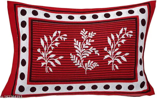 Cotton single bed botanical flat sheets, fine quality cotton pillow cover, ideal for adults in summer, made in India