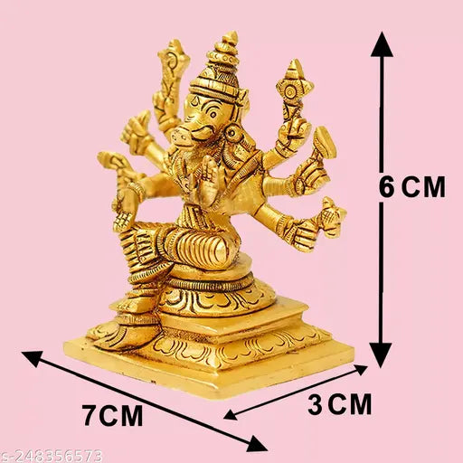 Brass gold-colored Varahi Amman statue, 6cm high Indian god idol