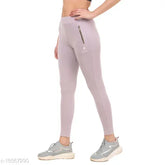 Lavender Lycra women's jeggings, latest fashion from India - solid net, size 32 (waist 32in, length 36in, hip 33in)
