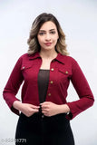 Denim ethnic jackets for women by S.A.F Creation - trendy, long-sleeved solid design in various sizes (S: 36/20/15/34, M: 38/20/16/36, L: 40/20/16/38, XL: 42/20/17/40)