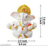 Handcrafted Ganesha idol for car dashboard, religious home decor. Indian-made Ganesha statue for gifts, temple or office decoration. Double-sided tape included for easy placement. Ideal size: 2x1x6.5 cm. Versatile gift for various occasions
