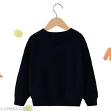 Multi-colored cotton blend sweatshirt for boys' winterwear, printed pattern on long sleeves