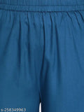 Blue embroidered Rayon kurta and palazzo set, intricate Nayra cut design, elegant for festive occasions